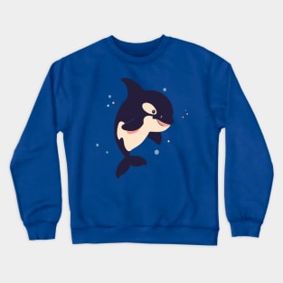 Geometrical Colorful Orca. Adorable Mosaic Cute Kawaii Simple Fish Crewneck Sweatshirt